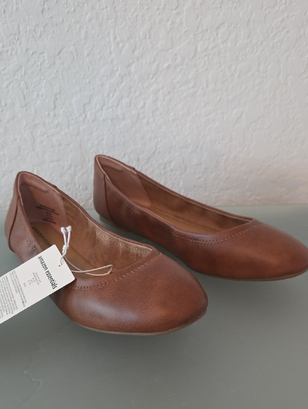 Amazon Essentials Belice Women's Slip On Ballet Flat Chestnut Size 12.5 W NWT